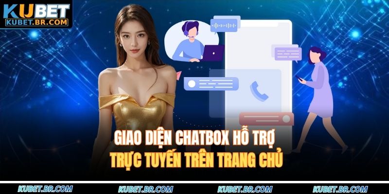 Giao diện chatbox hỗ trợ trực tuyến trên trang chủ