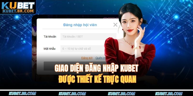 Giao diện đăng nhập KUBET được thiết kế trực quan